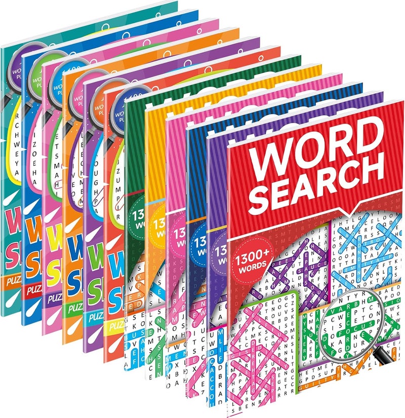 Kalysky 12 Pack Large Print Word Search Books for Adult, 15000+ Words Word Search Puzzle Books for Adults, Seniors and Teens, Brain Games Activity Book - Image 1
